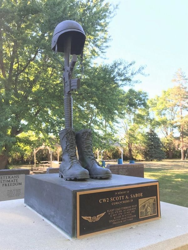 CW2 Scott Saboe Memorial at the Willow Lake Veterans Memorial image. Click for full size.