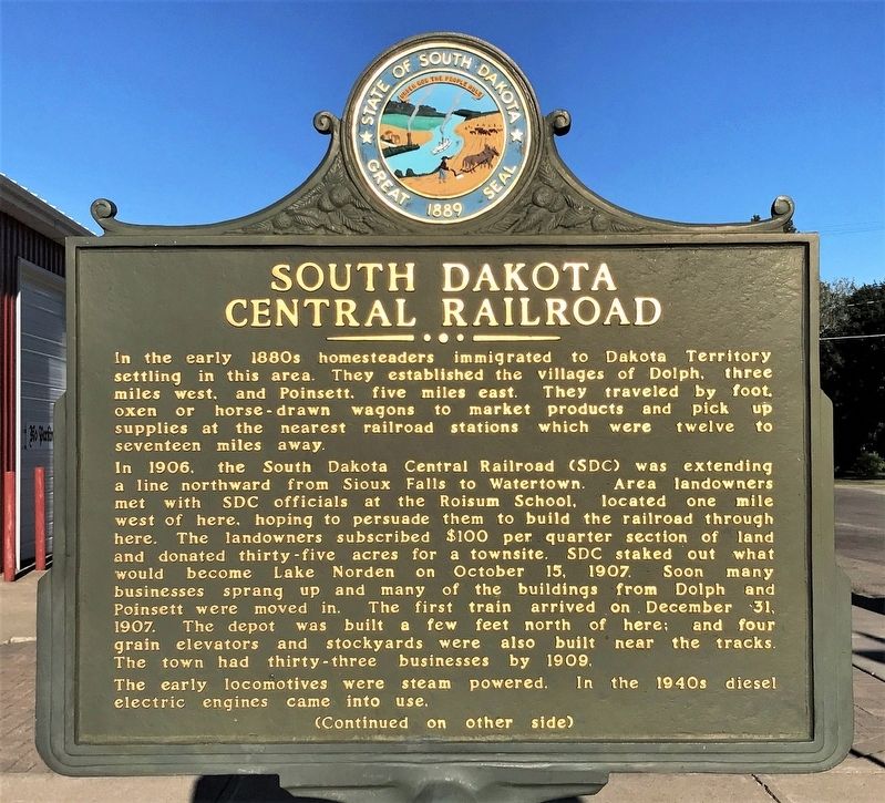 South Dakota Central Railroad Marker image. Click for full size.
