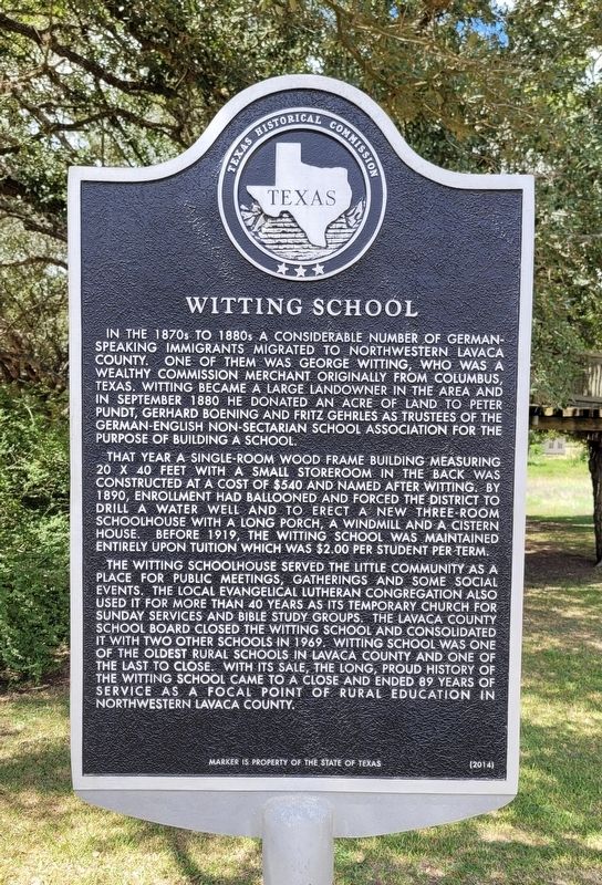 Witting School Marker image. Click for full size.