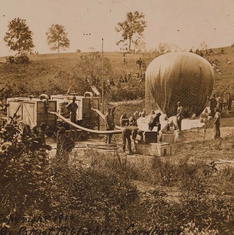 Professor Lowe's military balloon near Gaines Mill, Virginia. image. Click for full size.