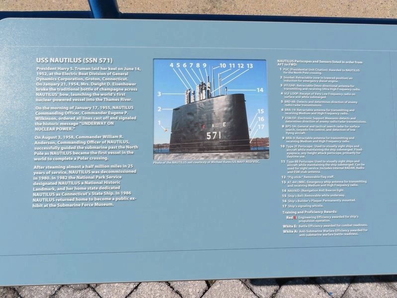 USS Nautilus (SSN571) Marker image. Click for full size.