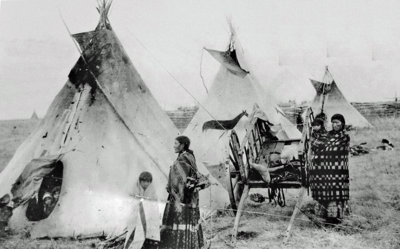 Marker detail: A Cree camp, Hobbema, possibly 1890s image. Click for full size.