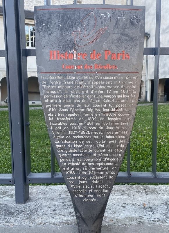 Couvent des Récollets Marker. Click for full size. Couvent des Récollets Marker image. Click for full size.