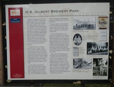 H.S. Gilbert Brewery Park Marker. Click for full size. H.S. Gilbert Brewery Park Marker image. Click for full size.
