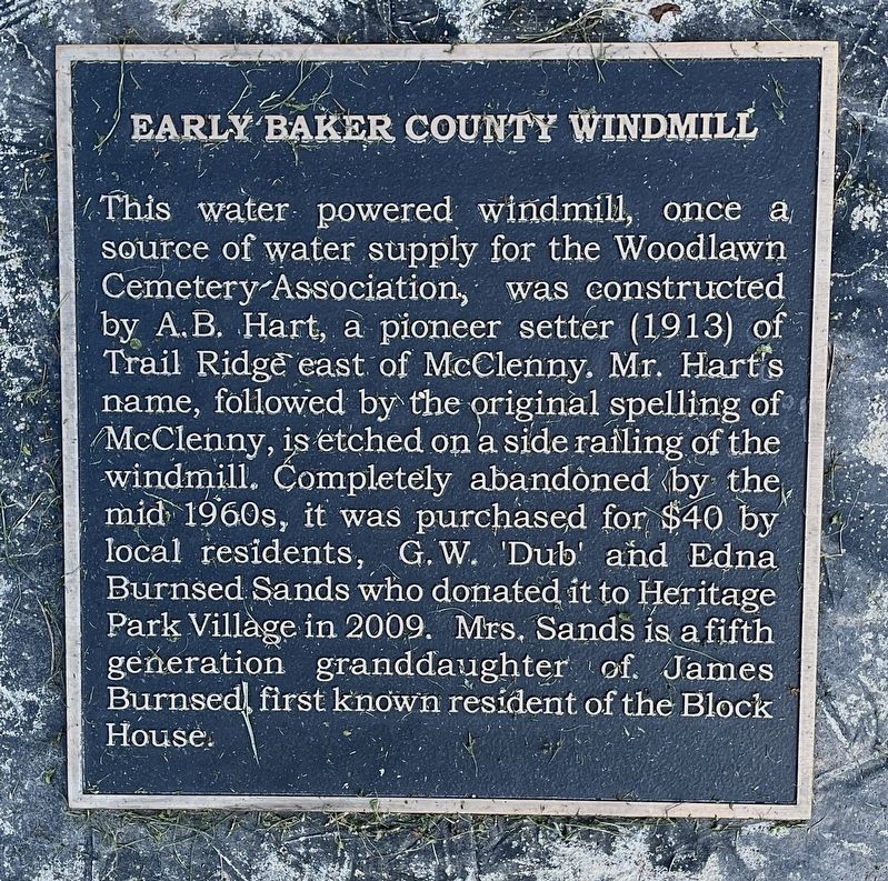 Early Baker County Windmill Marker image. Click for full size.