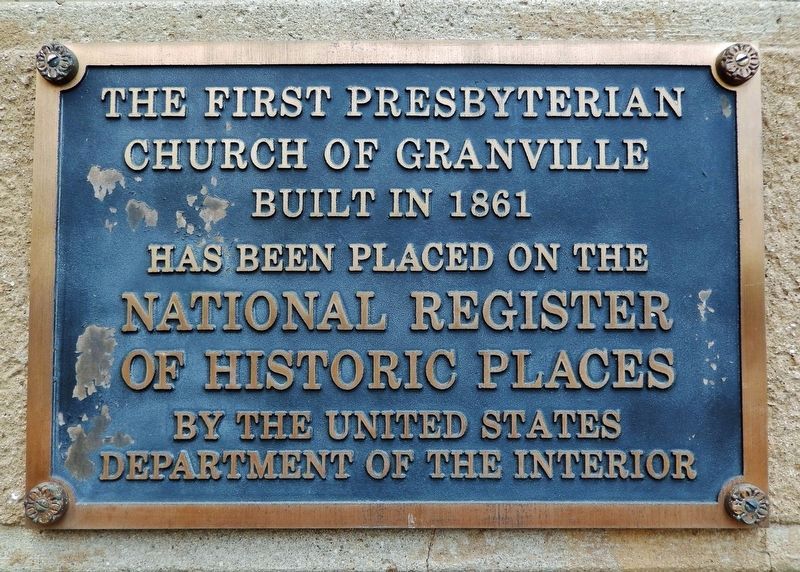 First Presbyterian Church of Granville Marker image. Click for full size.