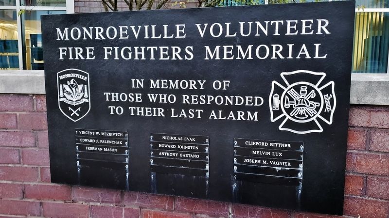 Monroeville Volunteer Fire Fighters Memorial image. Click for full size.