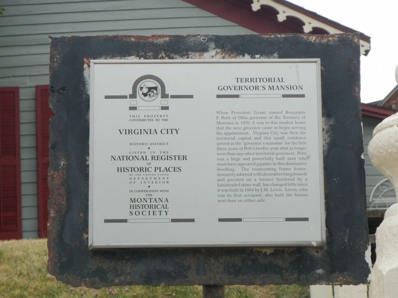 Territorial Governor's Mansion Marker image. Click for full size.