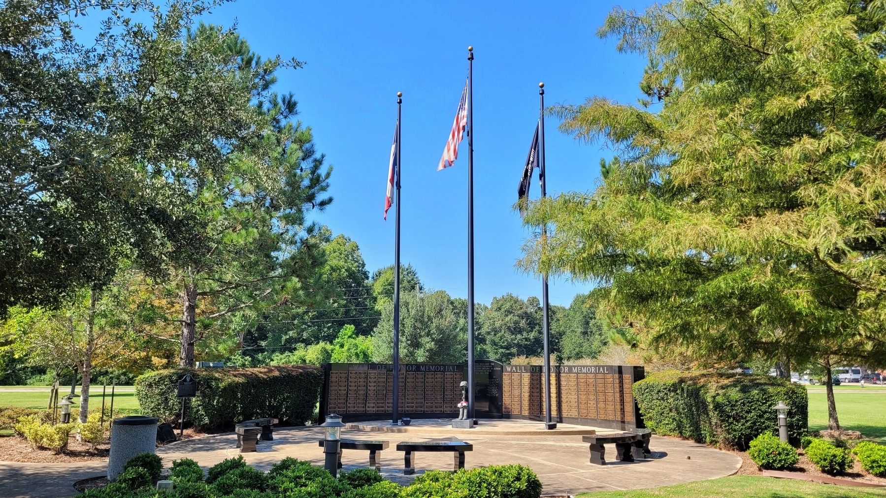 The view of the Stash and Mattie Ripkowski Family Marker (Far Left) at the Veterans Memorial image. Click for full size.