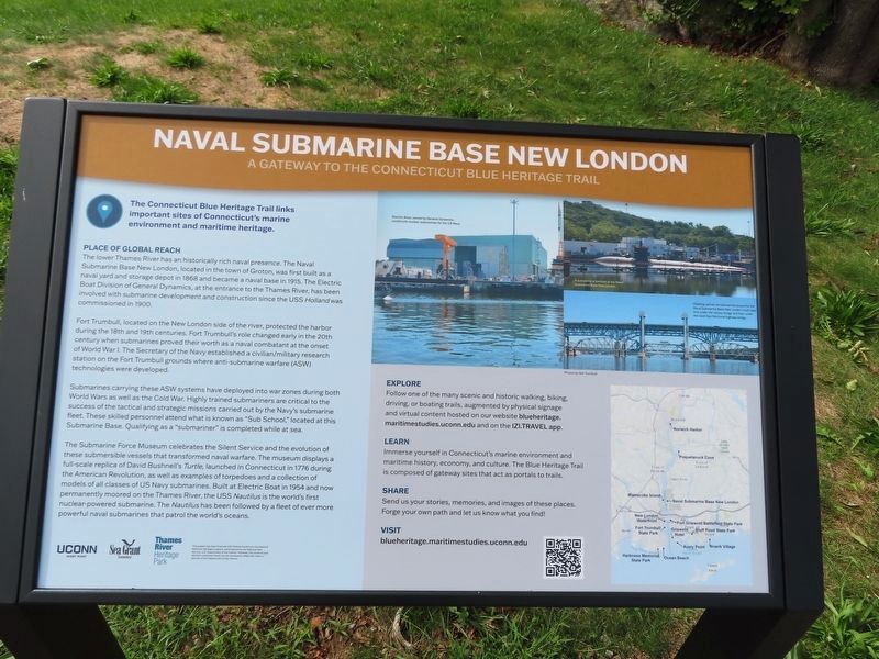 Naval Submarine Base New London Marker image. Click for full size.