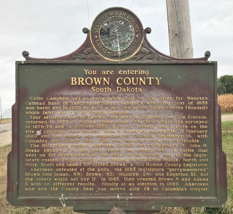 Brown County Marker image. Click for full size.