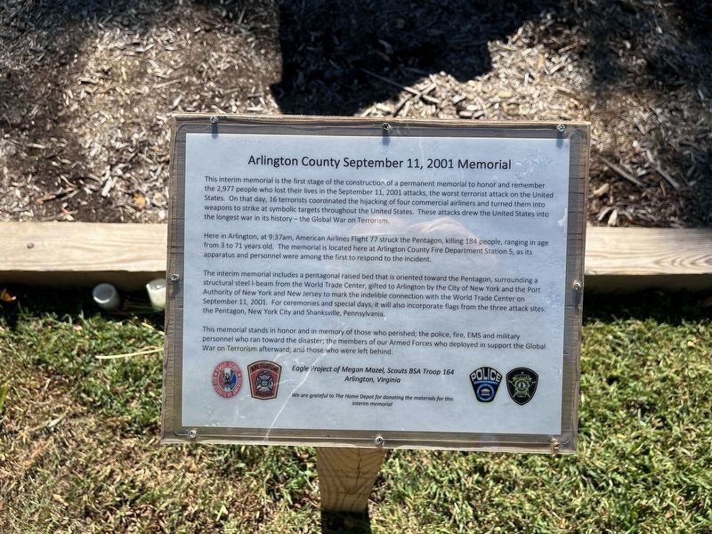 Arlington County September 11, 2001 Memorial. Click for full size. Arlington County September 11, 2001 Memorial image. Click for full size.
