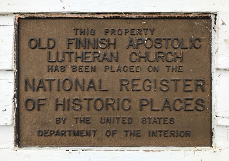Old Finnish Apostolic Lutheran Church Marker image. Click for full size.