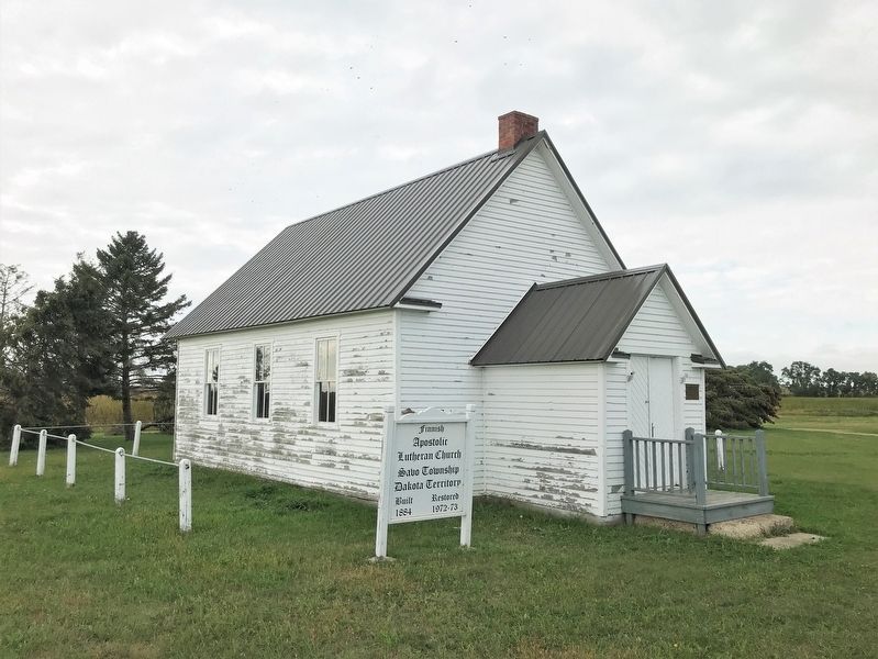 Old Finnish Apostolic Lutheran Church & Marker image. Click for full size.