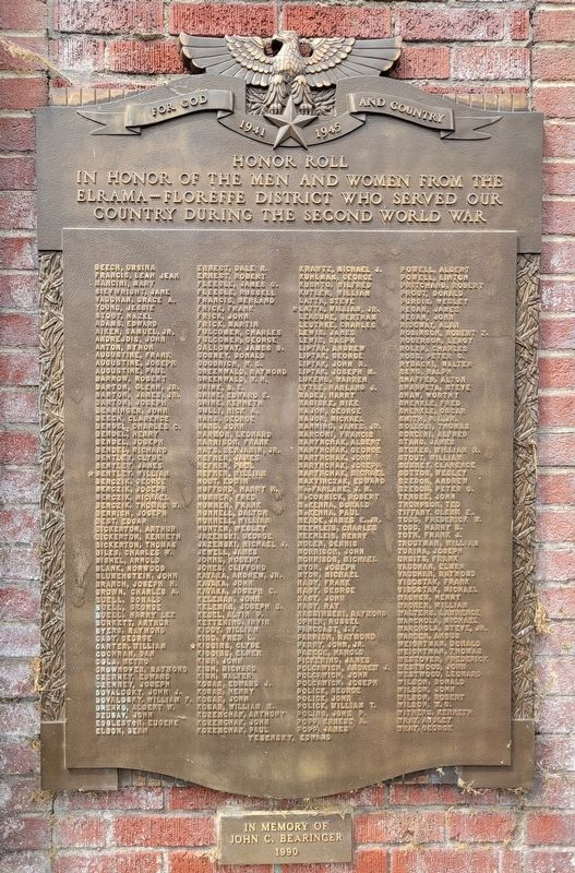 Elrama - Floreffe District Honor Roll Marker. Click for full size. Elrama - Floreffe District Honor Roll Marker image. Click for full size.
