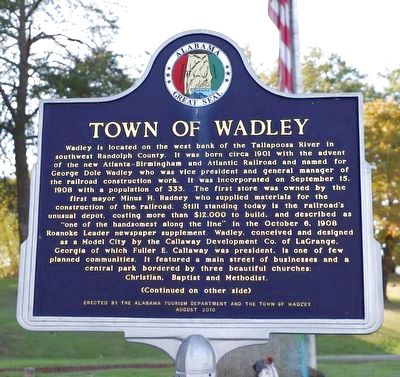 Town of Wadley Marker image. Click for full size.