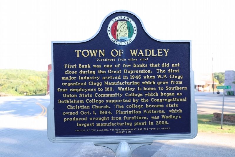 Town of Wadley Marker image. Click for full size.