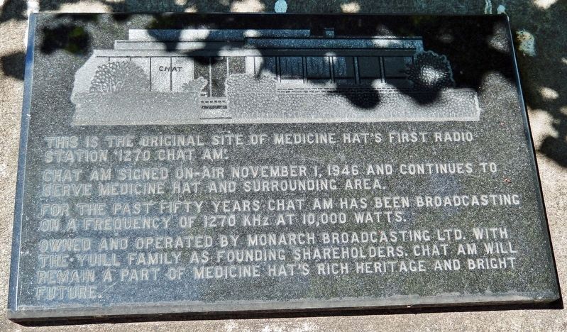 Site of Medicine Hat's First Radio Station Marker image. Click for full size.