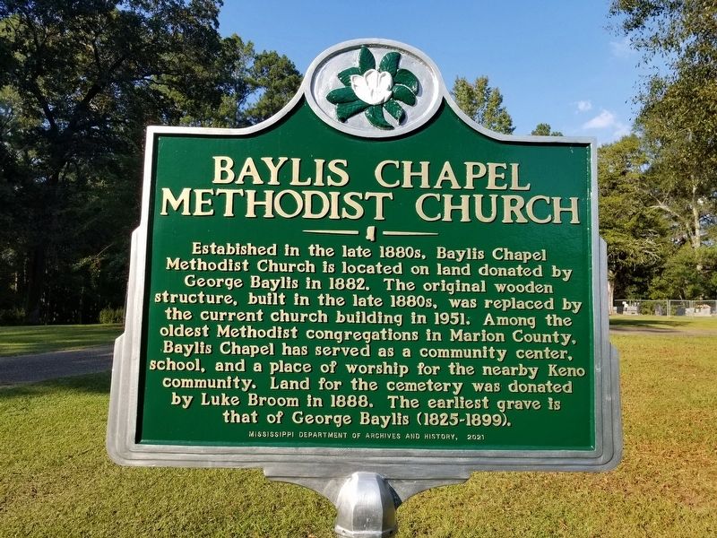 Baylis Chapel Methodist Church Marker image. Click for full size.
