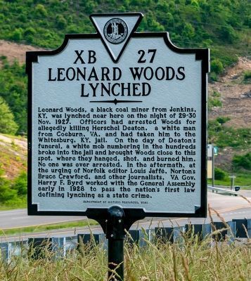 Leonard Woods Lynched Marker image. Click for full size.
