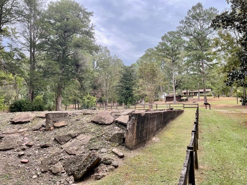 Foundation of former mess hall.. Click for full size. Foundation of former mess hall. image. Click for full size.
