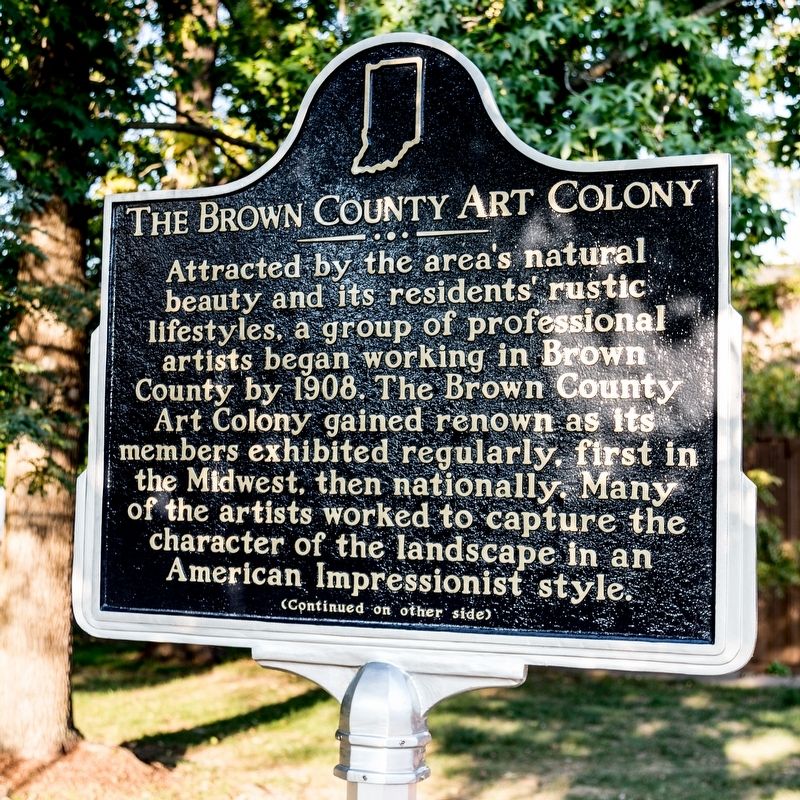 The Brown County Art Colony Marker, side one image. Click for full size.