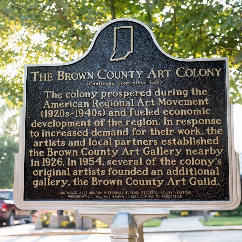 The Brown County Art Colony Marker, side two image. Click for full size.