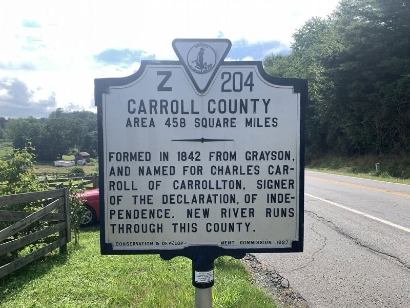 Carroll County Side of Marker. Click for full size. Carroll County Side of Marker image. Click for full size.