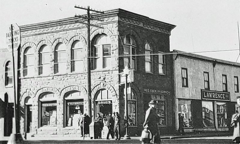Marker detail: Greene Block, ca. 1940 image. Click for full size.