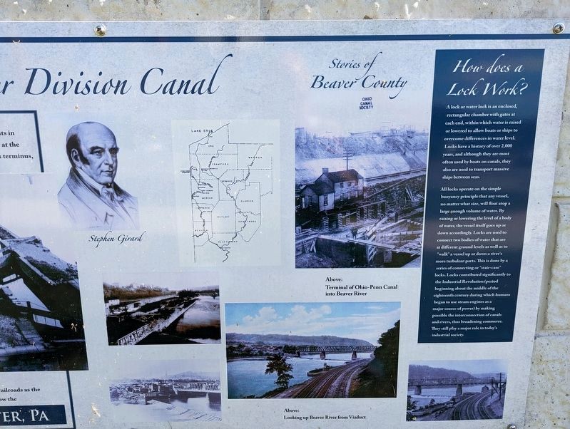 Girard Locks of the Beaver Division Canal Marker. Click for full size. Girard Locks of the Beaver Division Canal Marker image. Click for full size.