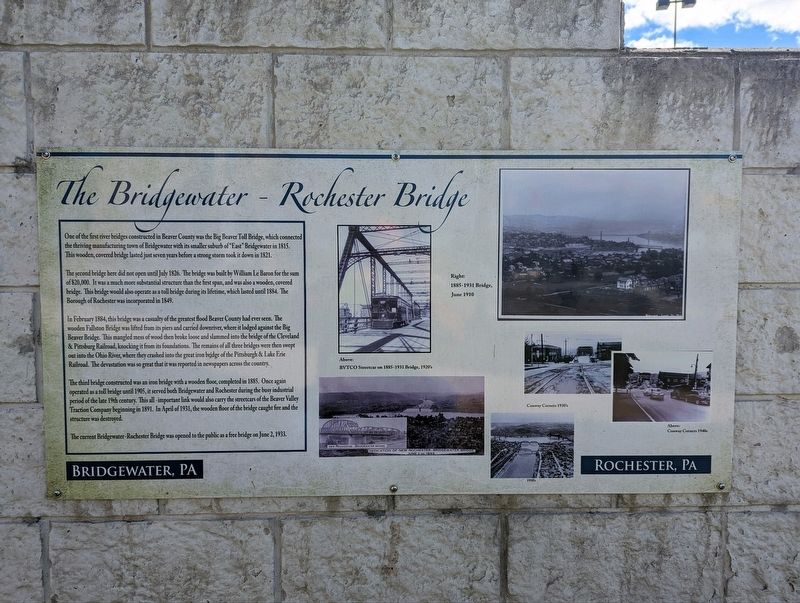 The Bridgewater - Rochester Bridge Marker. Click for full size. The Bridgewater - Rochester Bridge Marker image. Click for full size.