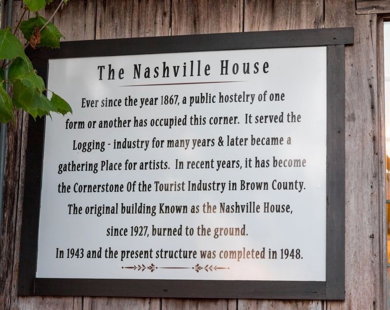 The Nashville House Historical Marker. Click for full size. The Nashville House Historical Marker image. Click for full size.