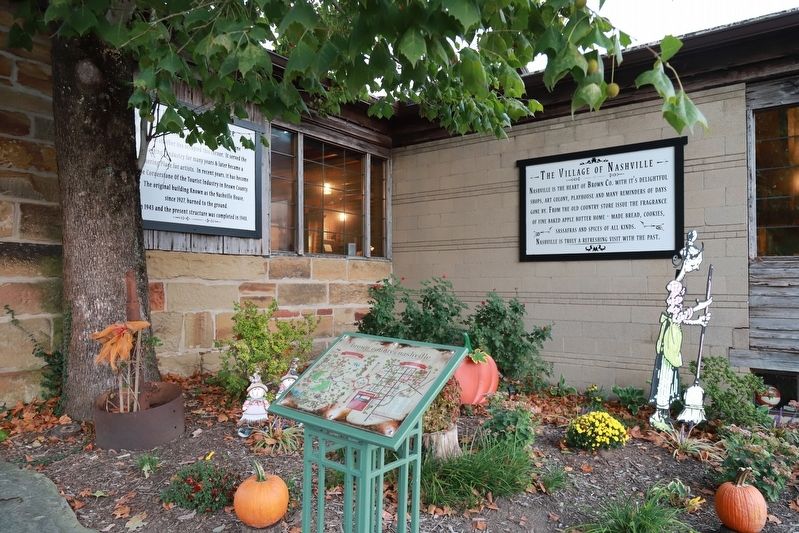 The Nashville House Historical Marker <br> and The Village of Nashville Sign. Click for full size. The Nashville House Historical Marker <br> and The Village of Nashville Sign image. Click for full size.