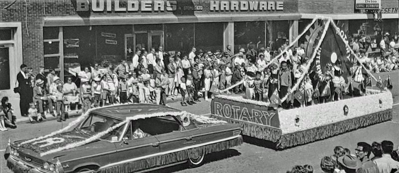 Marker detail: Rotary Club Float  Exhibition Parade 1963 image. Click for full size.