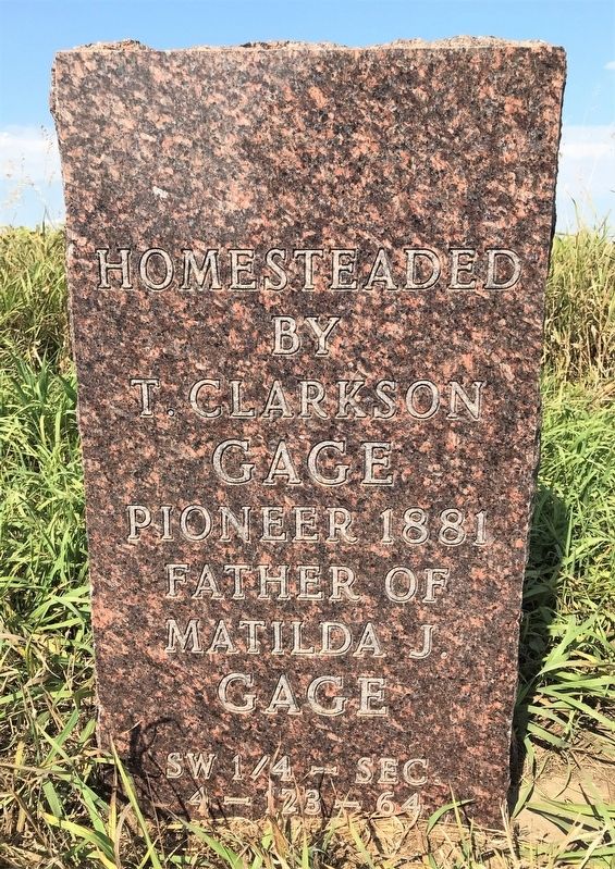 Gage Homestead Marker. Click for full size. Gage Homestead Marker image. Click for full size.