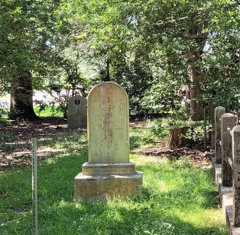 Isaiah Cates Day gravestone in Bryan-Neyland Cemetery in Liberty image. Click for full size.