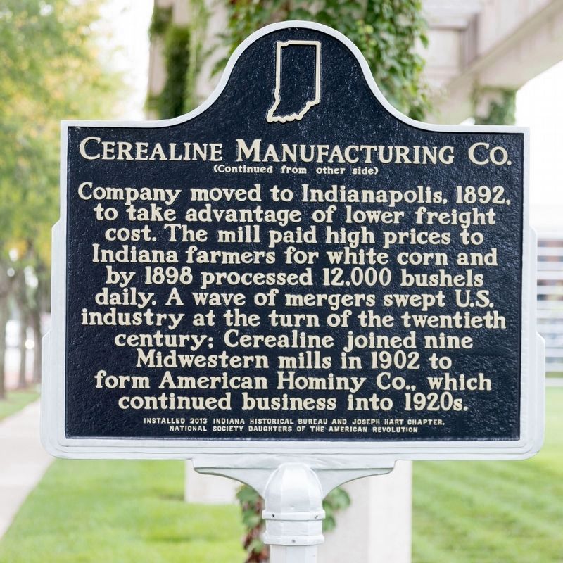 Cerealine Manufacturing Co. Marker, side two image. Click for full size.