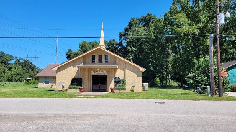 The view of the Pleasant Hill Baptist Church and Marker from across the street image. Click for full size.