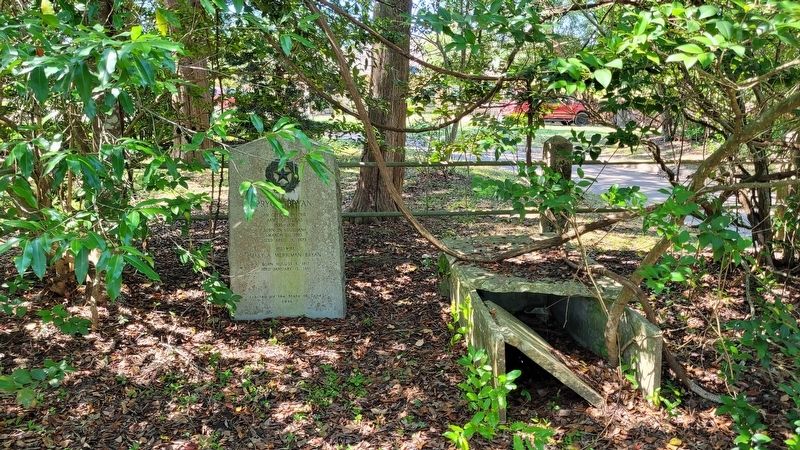 The Pryor Bryan Marker in the fenced area of the cemetery image. Click for full size.