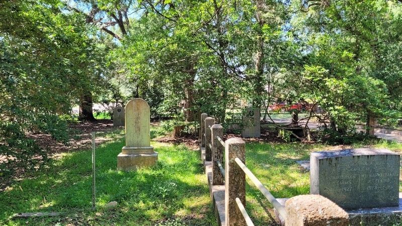 The Pryor Bryan Marker is located on the back right side of the cemetery image. Click for full size.