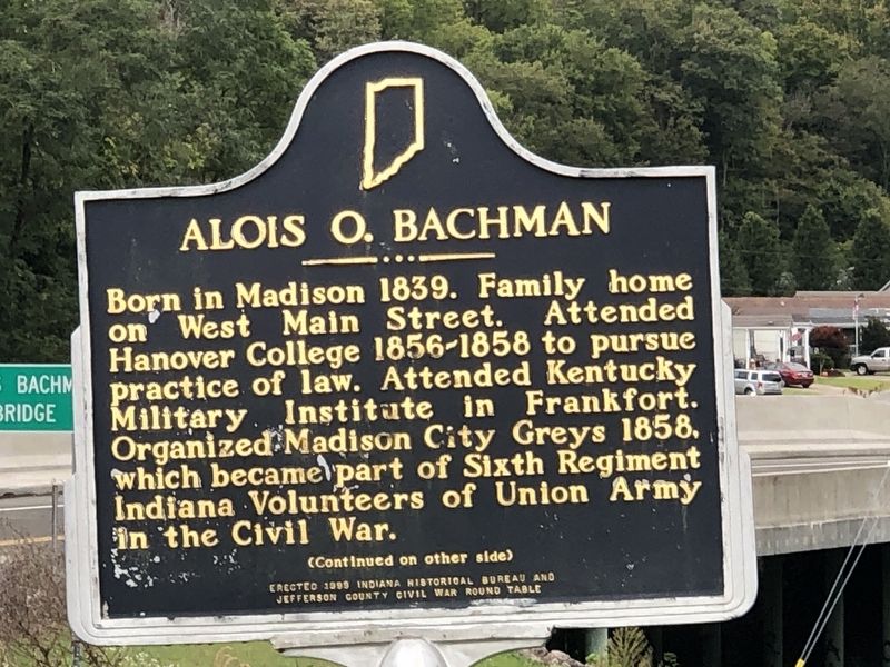Alois O. Bachman Marker (side A) image. Click for full size.