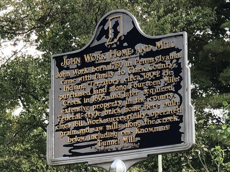 John Work Home and Mill Marker (side A). Click for full size. John Work Home and Mill Marker (side A) image. Click for full size.
