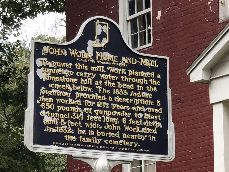 John Work Home and Mill Marker (side B) image. Click for full size.