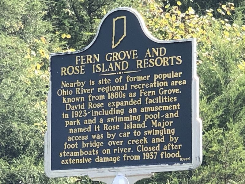 Fern Grove and Rose Island Resorts Marker (side A) image. Click for full size.
