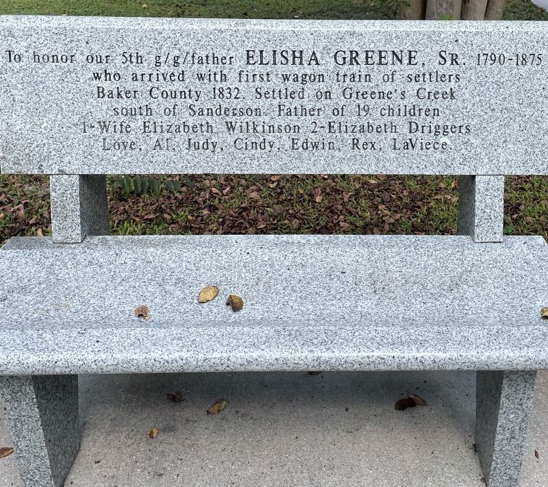 Elisha Greene Bench. Click for full size. Elisha Greene Bench image. Click for full size.