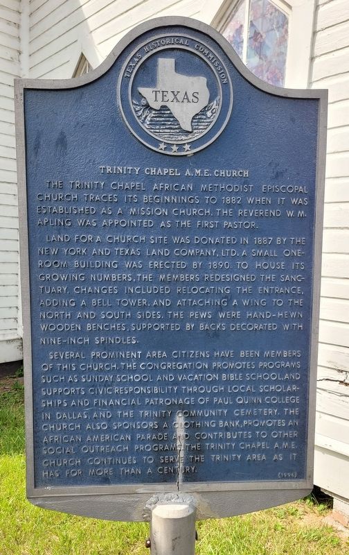 Trinity Chapel A.M.E. Church Marker. Click for full size. Trinity Chapel A.M.E. Church Marker image. Click for full size.