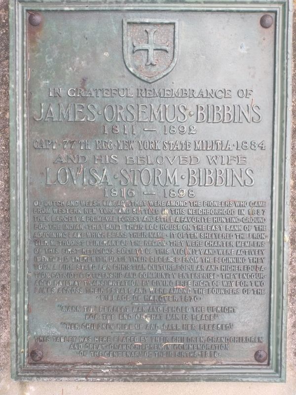 James Orsemus Bibbins and Lovisa Storm Bibbins Marker image. Click for full size.