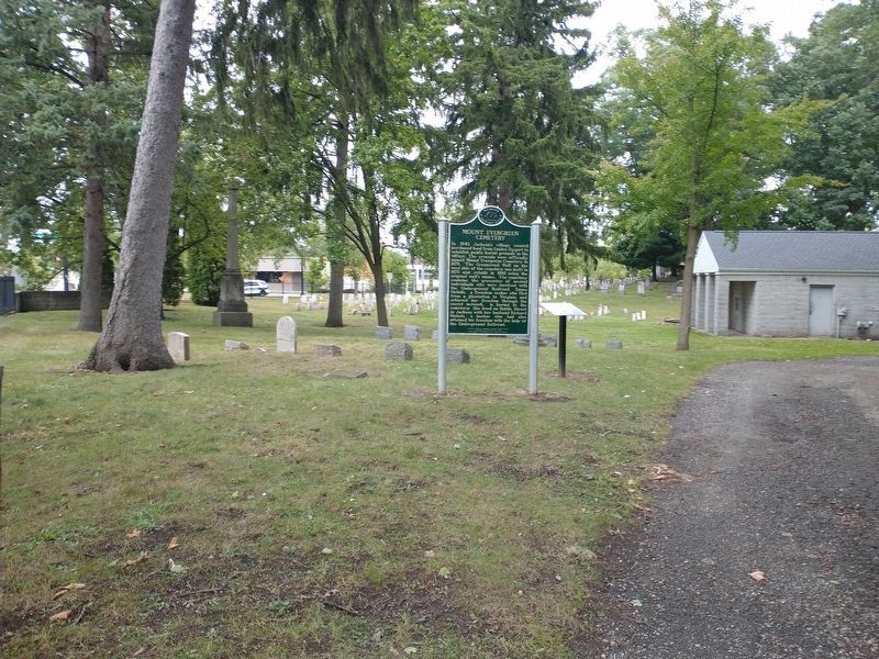 Mount Evergreen Cemetery / The Underground Railroad In Jackson Marker image. Click for full size.