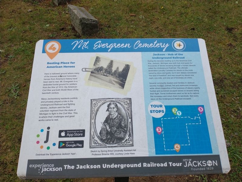 Mt. Evergreen Cemetery Marker. Click for full size. Mt. Evergreen Cemetery Marker image. Click for full size.