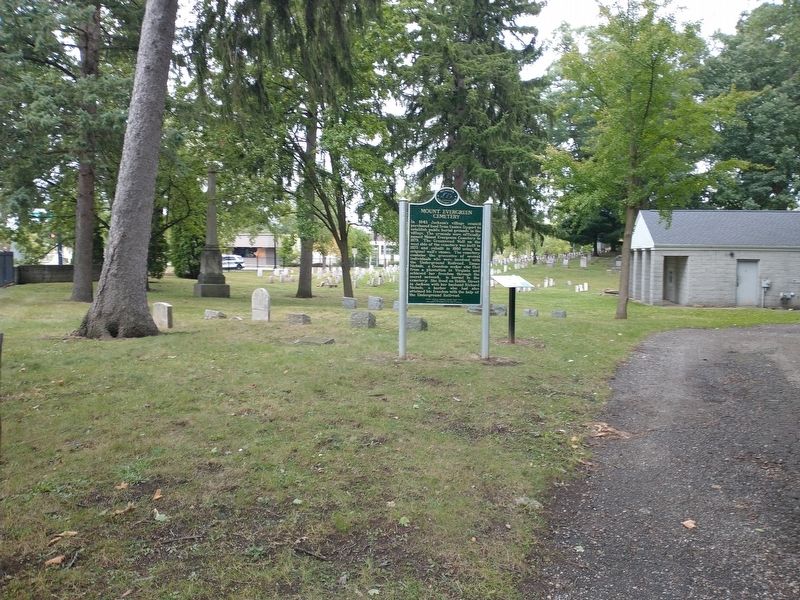 Mt. Evergreen Cemetery Marker. Click for full size. Mt. Evergreen Cemetery Marker image. Click for full size.